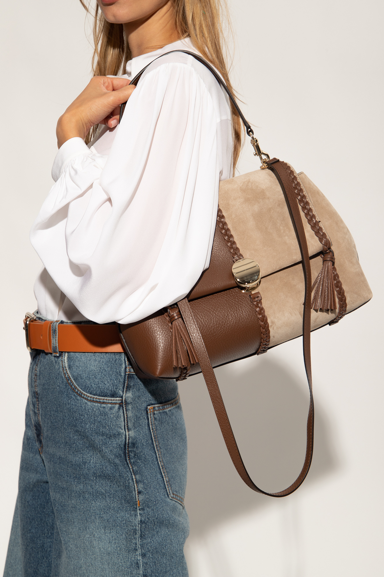 【Chloe】Penelope Medium’ shoulder bag brown Chloé Penelope Medium Soft Leather Shoulder Bag